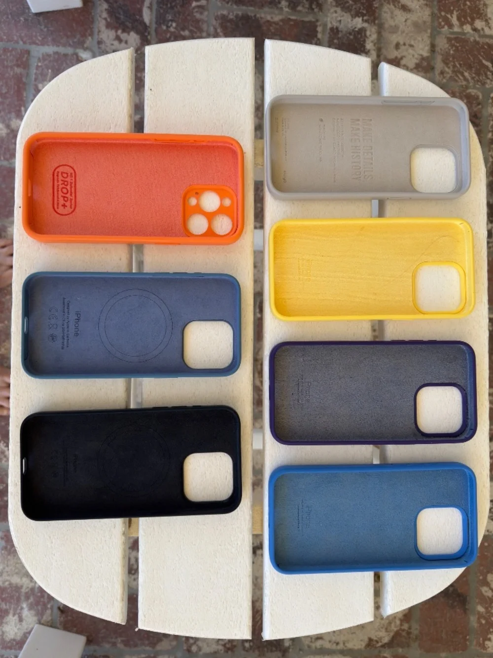 A Set of 7 iPhone 15 Pro Max Silicone Cases (Two Apple Brand and Other Various)